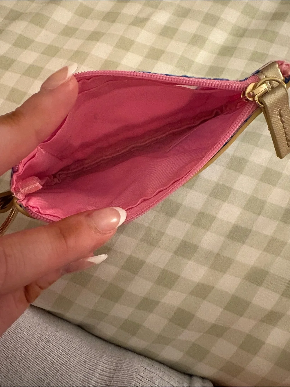 Lilly Pulitzer ID Holder Blue and Pink Floral for Key & Card with Gold Hardware